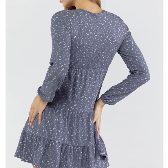 Floral Long Sleeve Babydoll Mini Dress New with Tag - Picture 3 of 11